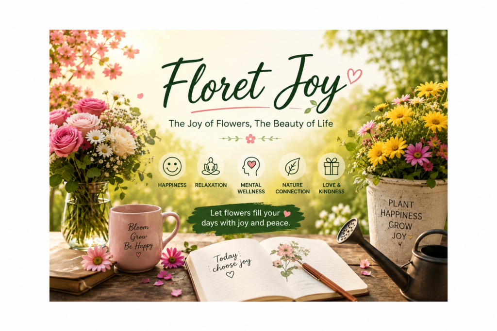 Floret Joy featuring colourful flowers, a peaceful garden, floral arrangements and nature-inspired happiness.