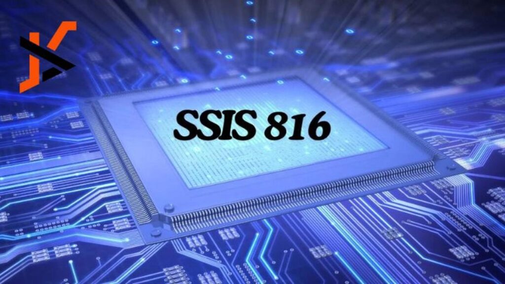 SSIS 816 – data integration and processing concept represented by a digital microchip with glowing circuits.