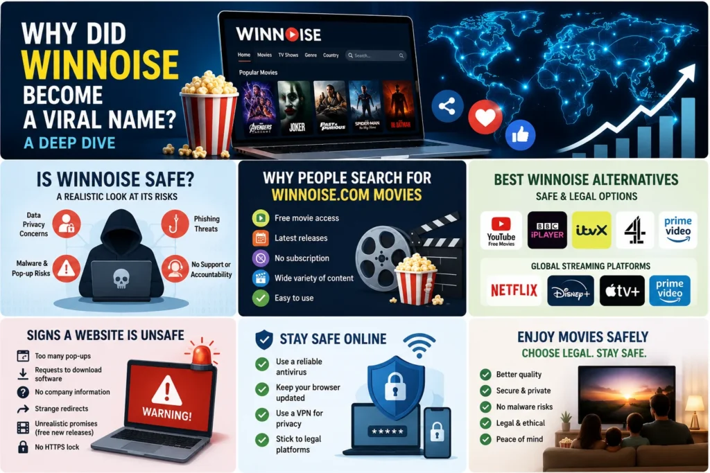 Winnoise popularity, safety risks, and legal streaming alternatives for UK users.
