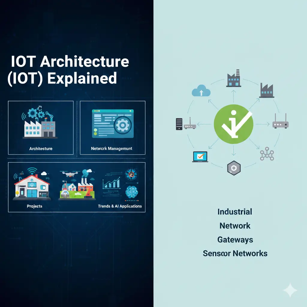 IoT architecture diagram with sensors, gateways and cloud